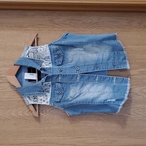 NWT Maurices denim and lace vest